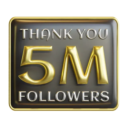 5 M Followers  3D Icon