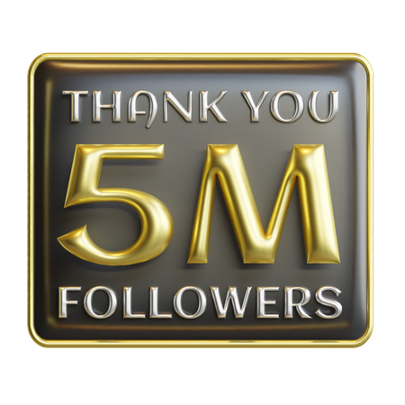 5 millones de seguidores  3D Icon