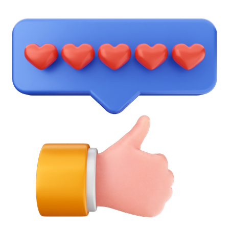 5 reseñas de buena calificación  3D Icon