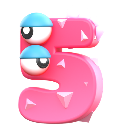 5 Monster Number  3D Icon