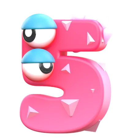 5 Monster Number  3D Icon