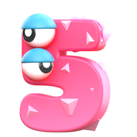 5 Monster Number  3D Icon