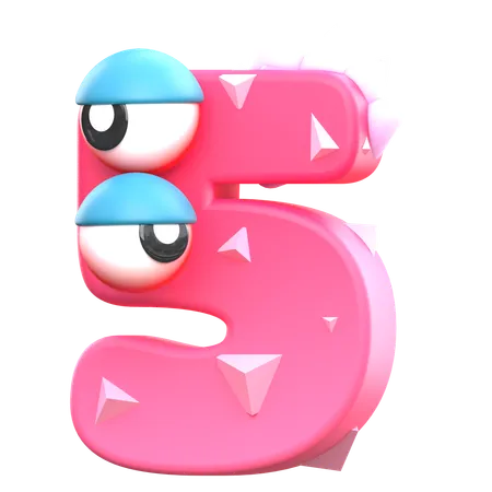 5 número de monstro  3D Icon