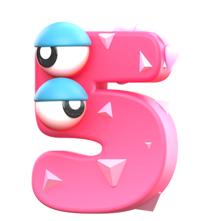 5 número monstruo  3D Icon