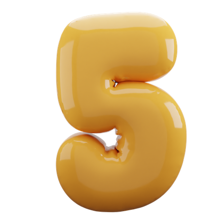 5 Number Balloon  3D Icon