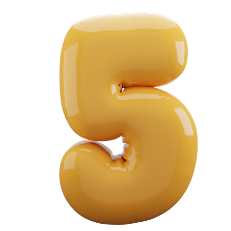 5 Number Balloon  3D Icon