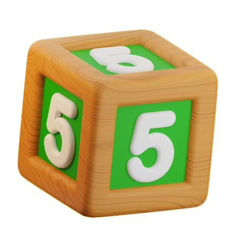 5 桁のブロック  3D Icon