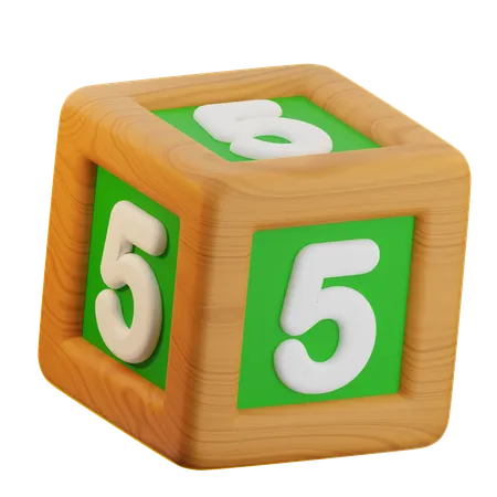 5 桁のブロック  3D Icon