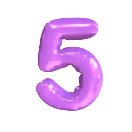 5 número  3D Icon