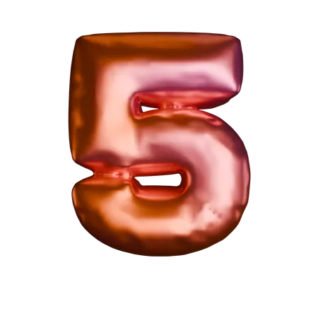 5 numéro  3D Icon