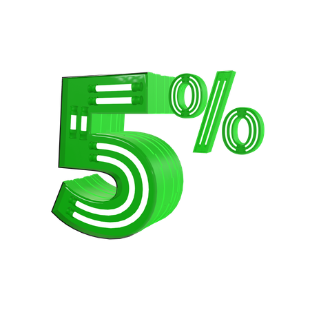 5 Percent Discount  3D Icon