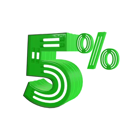 5 Percent Discount  3D Icon