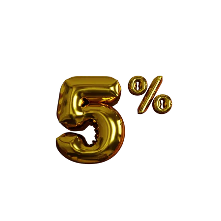 5 Percent Discount  3D Icon