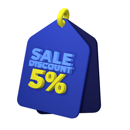 5 Percent Discount  3D Illustration