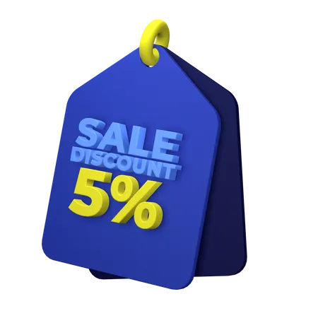 5 Percent Discount  3D Illustration