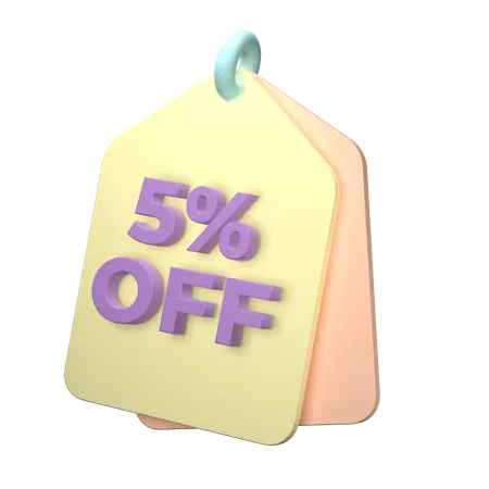 5 Percent Discount  3D Illustration