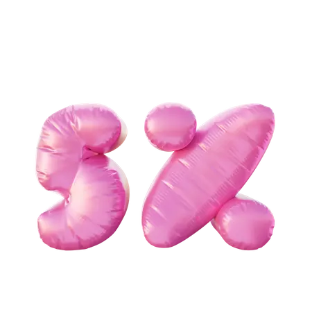 5 Percent Discount Balloon  3D Illustration