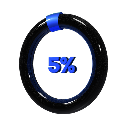 5 Percent Pie Chart  3D Illustration