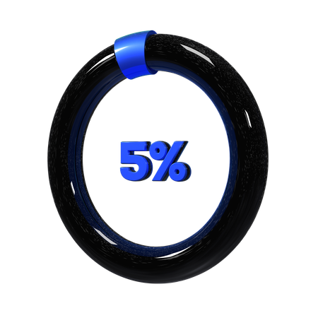 5 Percent Pie Chart  3D Illustration