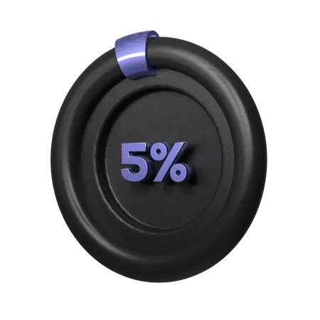 5 Percent Pie Chart  3D Illustration