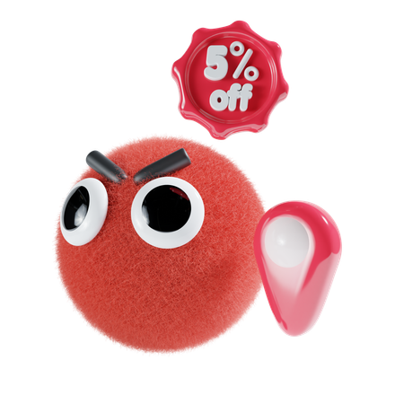 5 Percentage Off  3D Icon