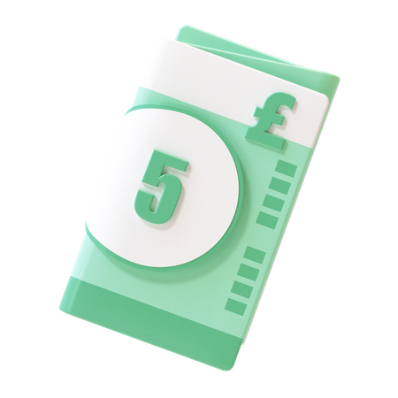 5-Pfund-Note  3D Icon