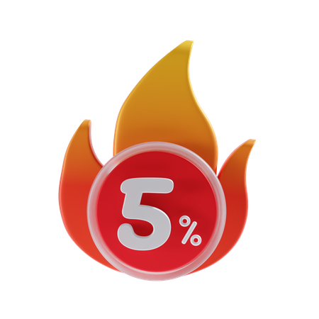 5 por cento  3D Icon