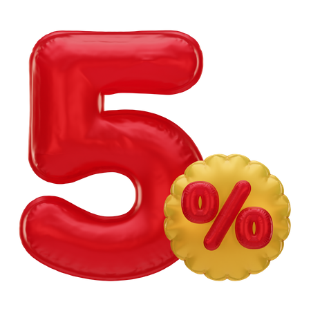 5 por cento de desconto  3D Icon