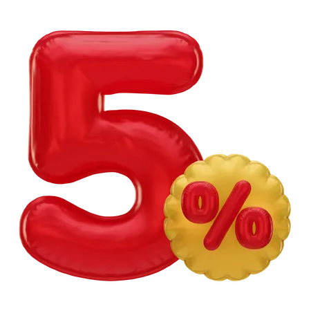 5 por cento de desconto  3D Icon