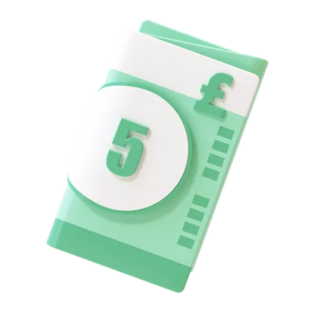 5 Pound Note  3D Icon