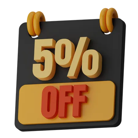 5 Prozent Rabatt  3D Icon