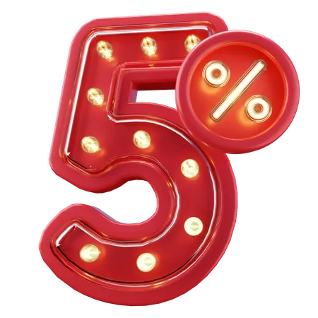 5% Rabatt Verkauf  3D Icon