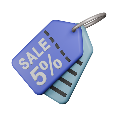 5% Sale Tag  3D Icon