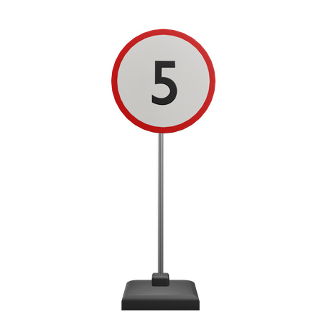 5 Speed Limit  3D Icon