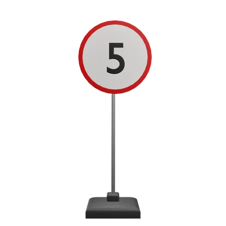 5 Speed Limit  3D Icon