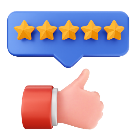 5 star good rating riview  3D Icon