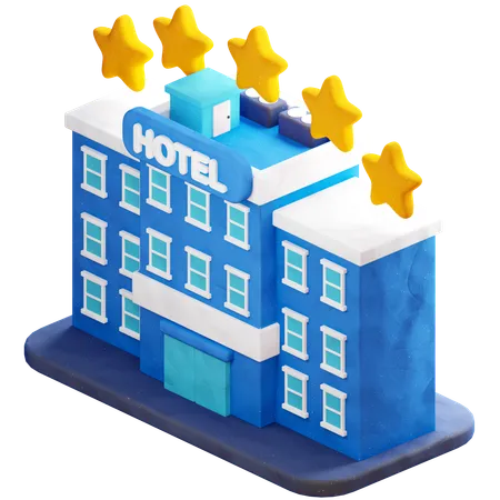 5 Star Hotel Property 3 D Icon 3D Icon