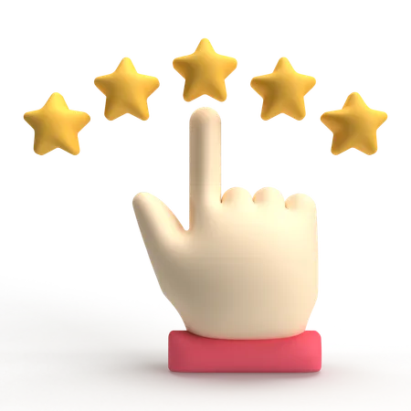 5 Star Rating  3D Icon
