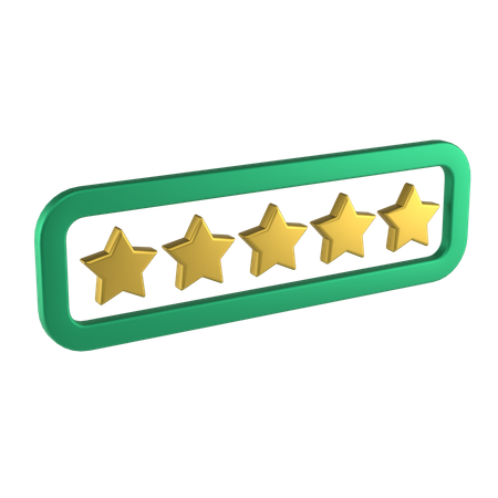 5 Star Rating  3D Icon