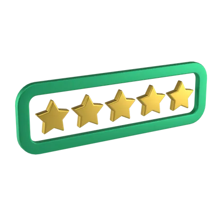 5 Star Rating  3D Icon