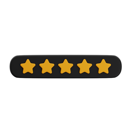 5 Star Rating  3D Icon