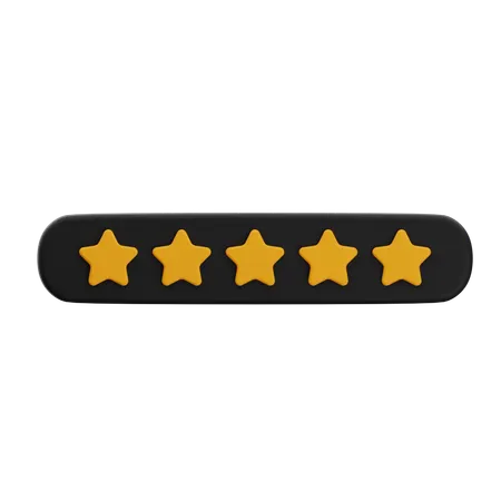 5 Star Rating  3D Icon