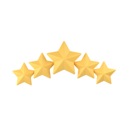 5 Star Rating  3D Icon