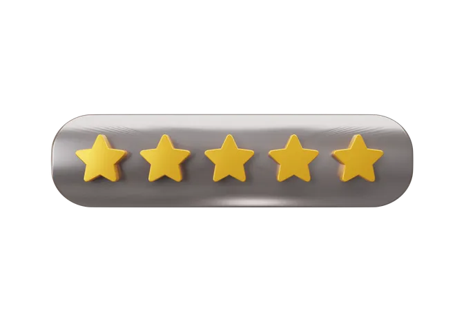 5 Star Rating  3D Icon