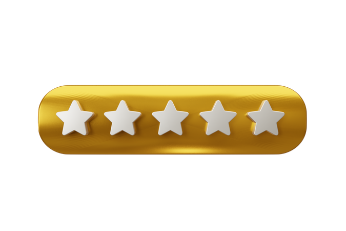 5 Star Rating  3D Icon