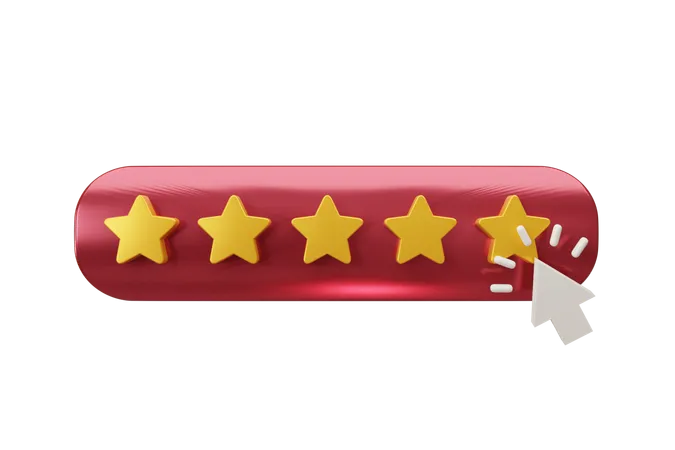 5 Star Rating  3D Icon