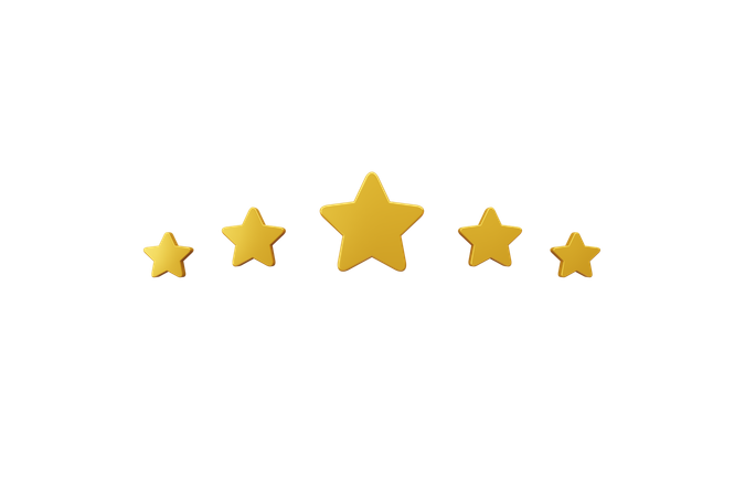 5 Star Rating  3D Icon