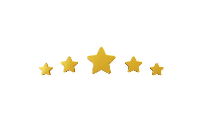 5 Star Rating  3D Icon