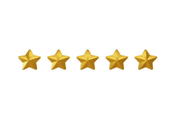 5 Star Rating  3D Icon