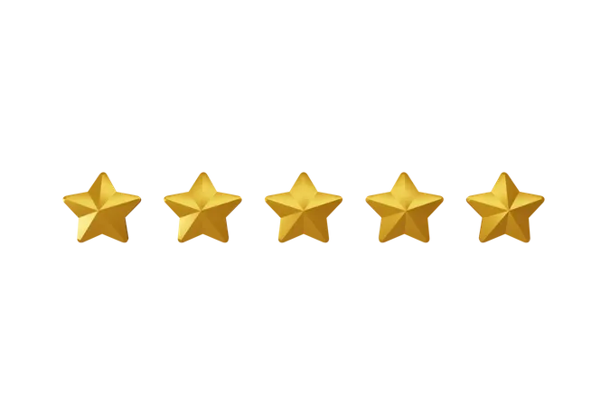 5 Star Rating  3D Icon